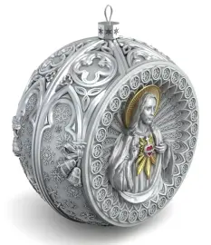 Набор подарочный с шарами и иконой "Спаситель" из серебра, 4 шара